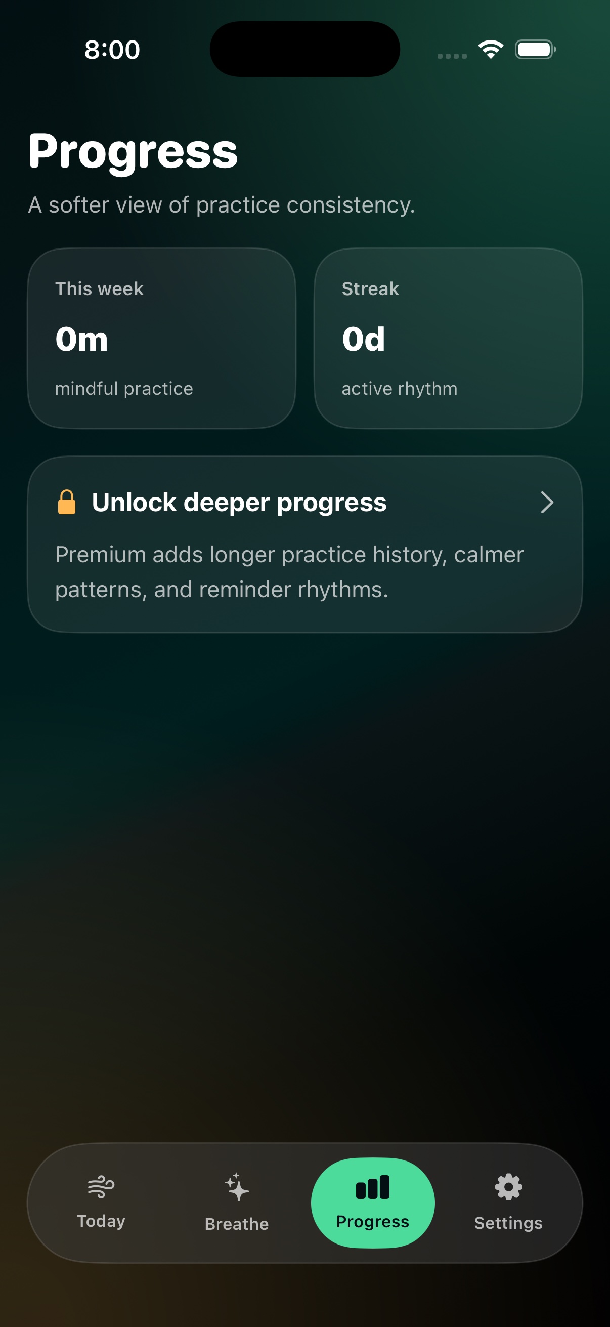Breathllama progress screen